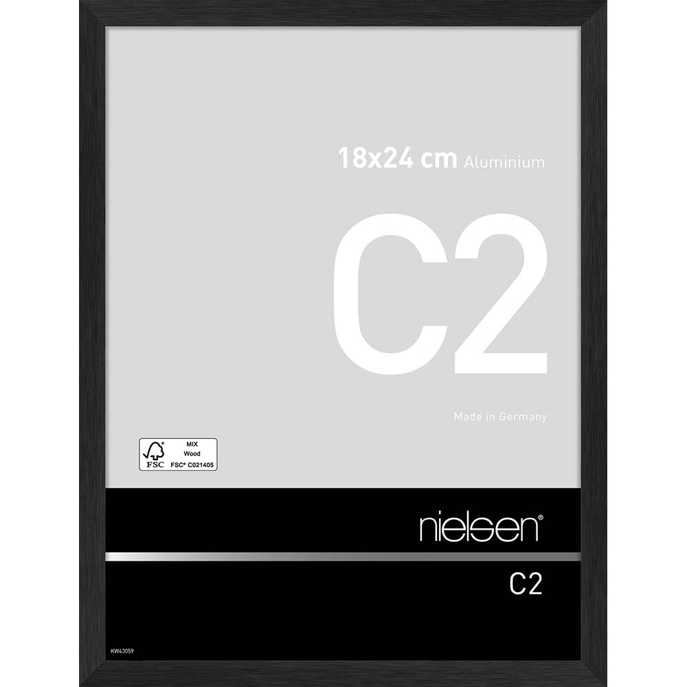 C2 Noir mat brossé 18 x 24 cm