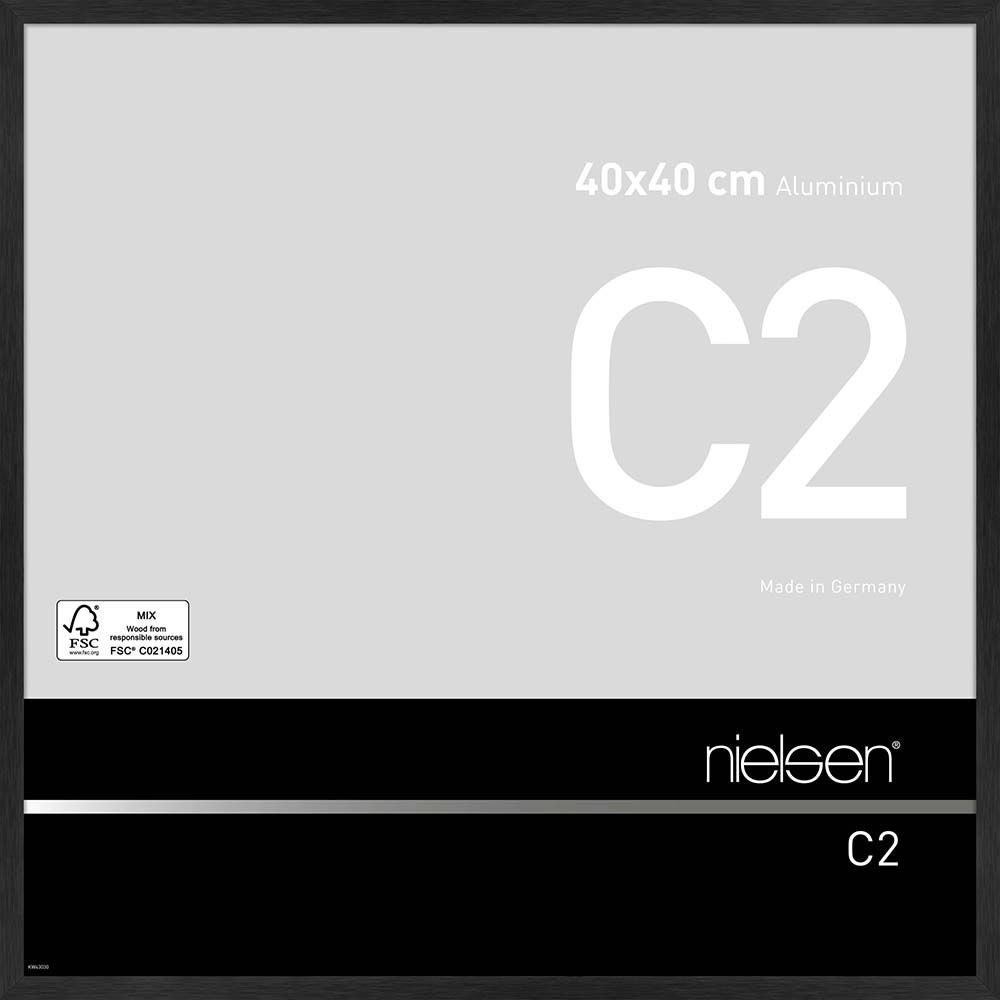 C2 Noir mat brossé 40 x 40 cm