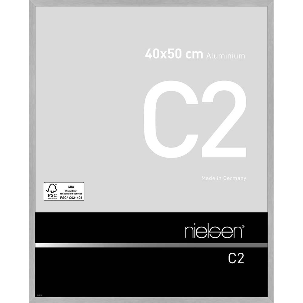 C2 Argent mat brossé 40 x 50 cm