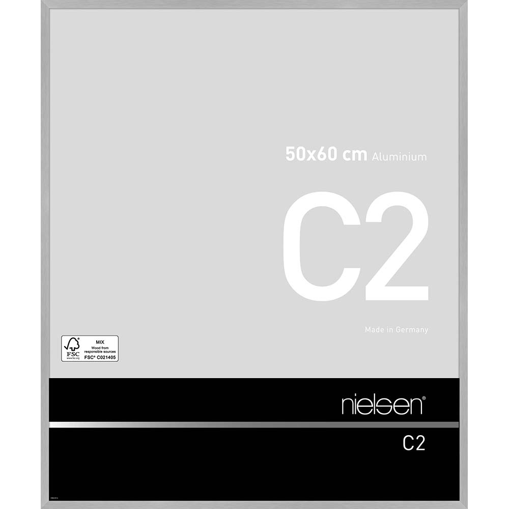 C2 Argent mat brossé 50 x 60 cm