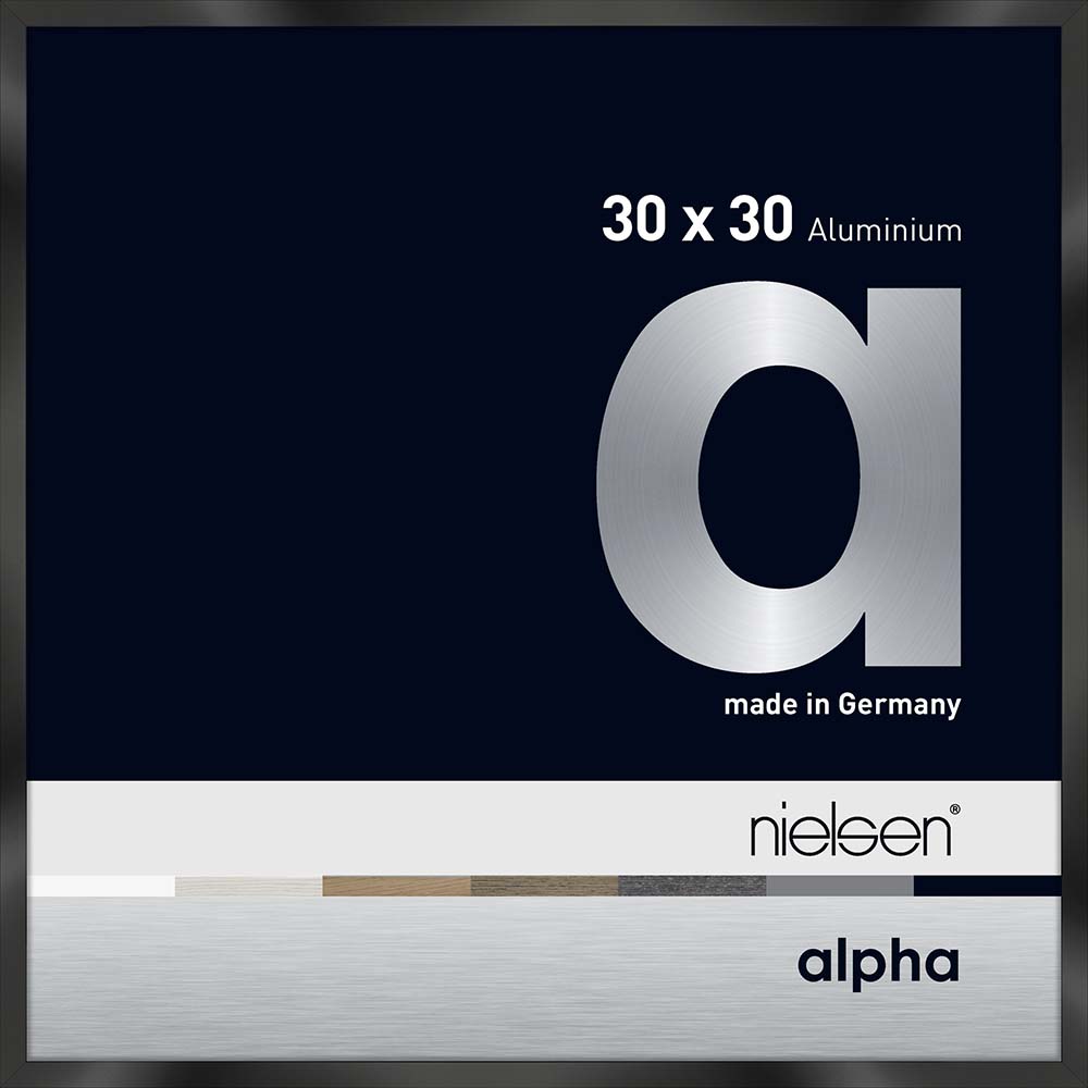 Alpha Noir anodisé brillant 30 x 30 cm
