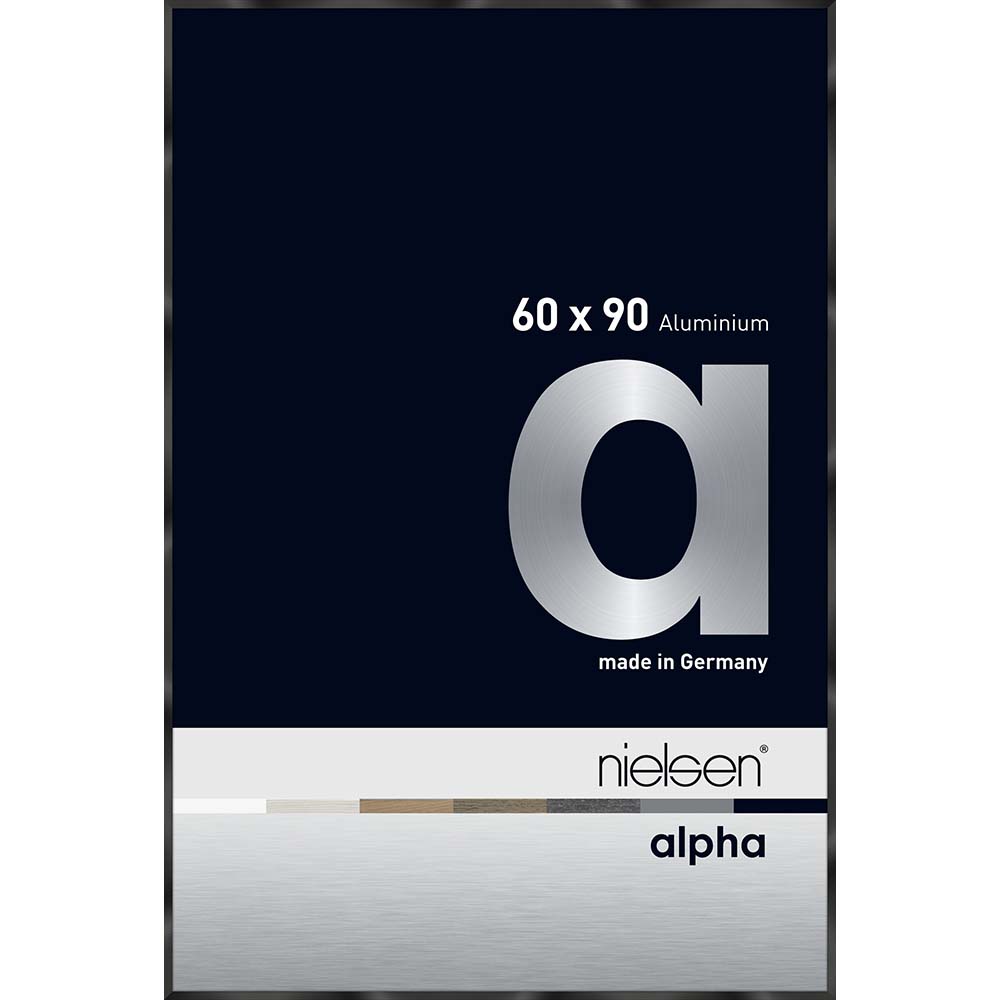 Alpha Noir anodisé brillant 60 x 90 cm